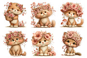 Whimsical Floral Cat PNG, a Seasonal Illustration by Daily.Designs (Thumbnail 2 of 5)