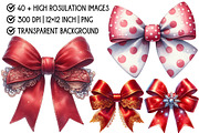 Red Coquette Christmas Bow Bundle, an Illustration by Pixels.Craft (Thumbnail 4 of 6)