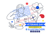 6 Happy Veterans Day Illustration, a Person Illustration by denayunebgt (Thumbnail 1 of 3)