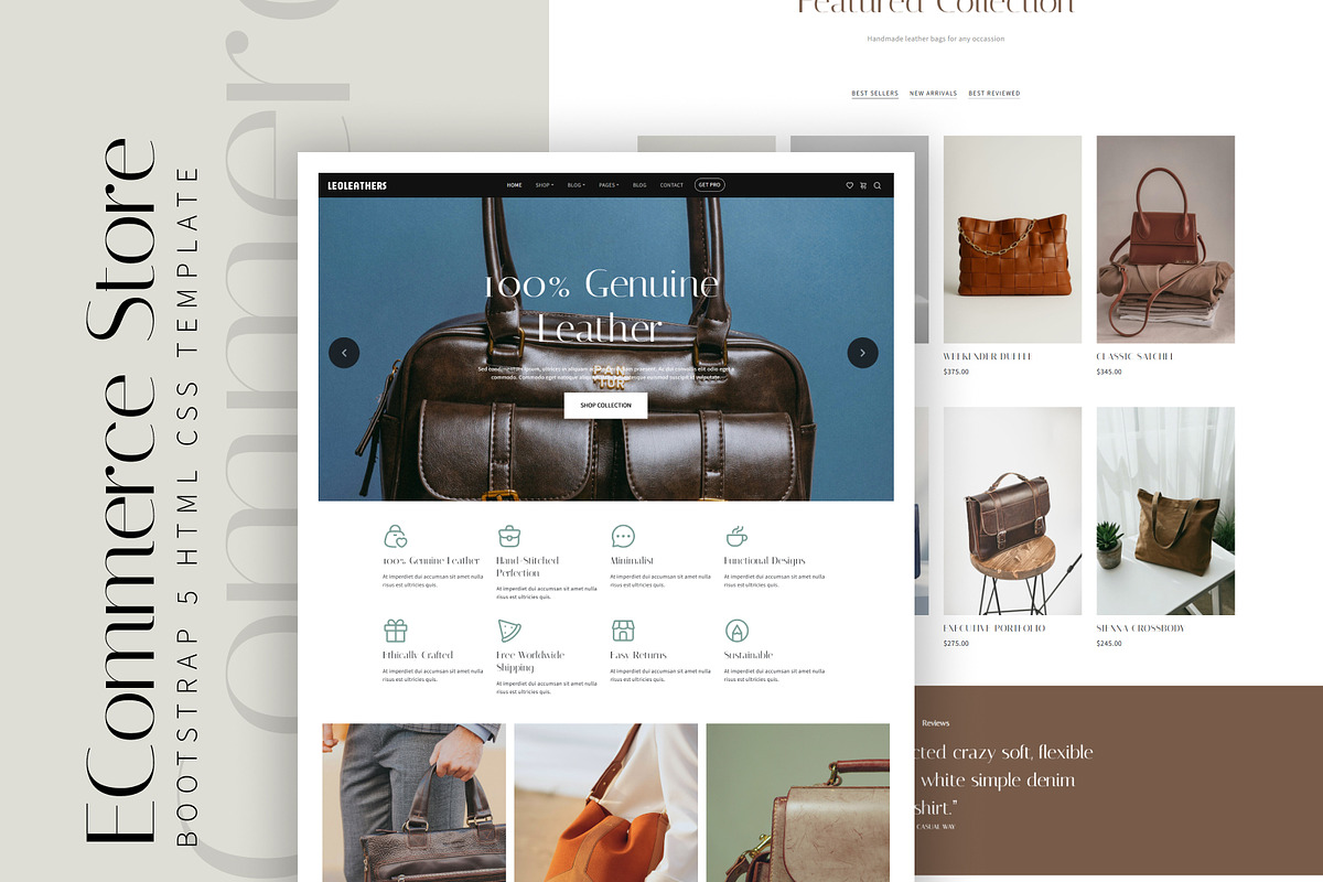 Leo – Leather Bags Store HTML CSS, a HTML Template by TemplatesJungle