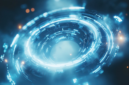 Futuristic Blue Technology Circle Gl, a Background Photo by Pixeness