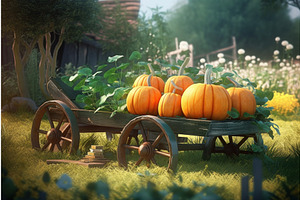 Pumpkin Harvest Farm. Generate Ai