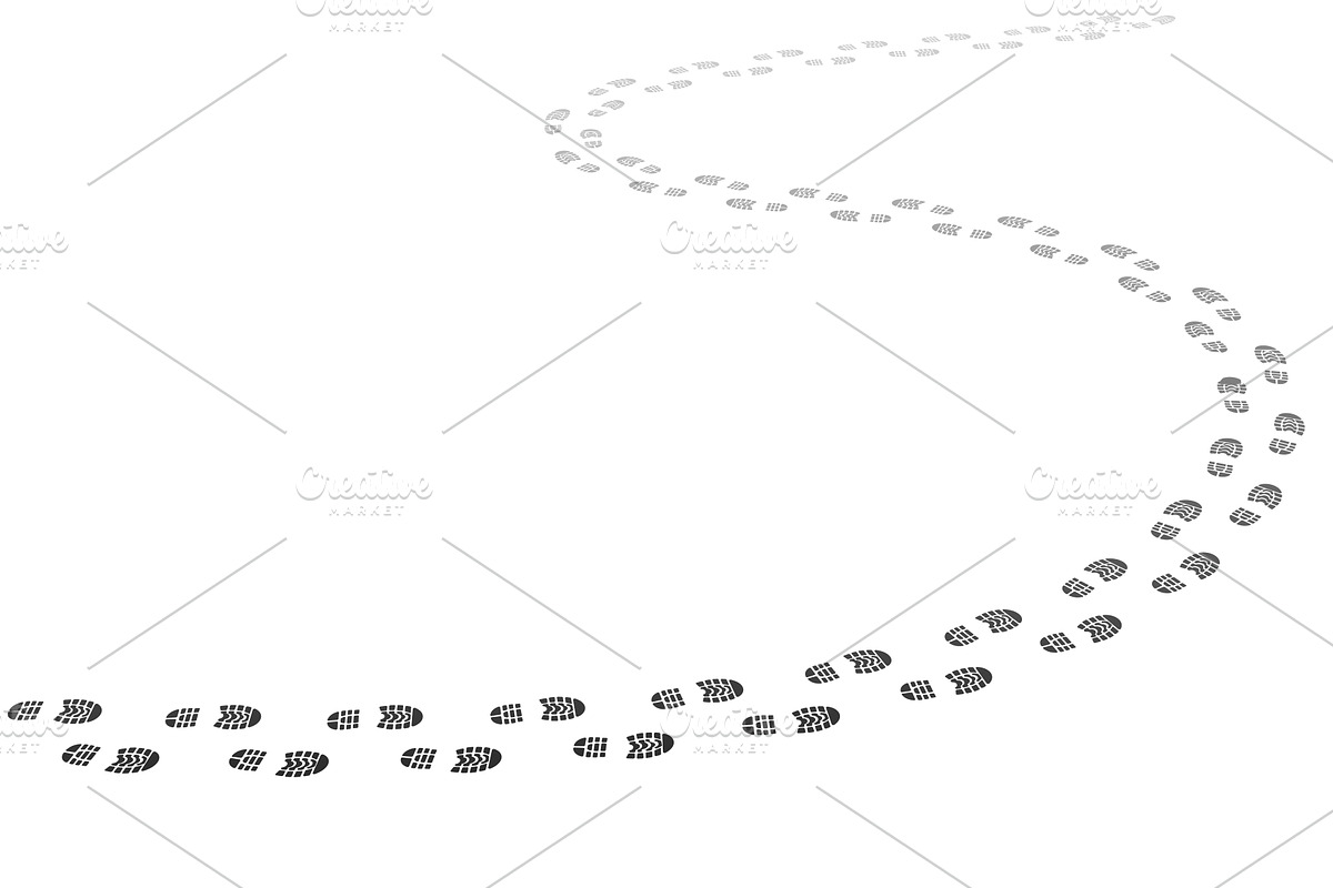 Walking footstep trace, footprint, an Illustration by Vector Tradition