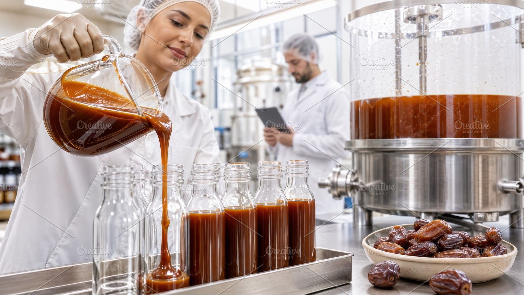 Date syrup production process in fac, a Photo by Dvoevnore photos