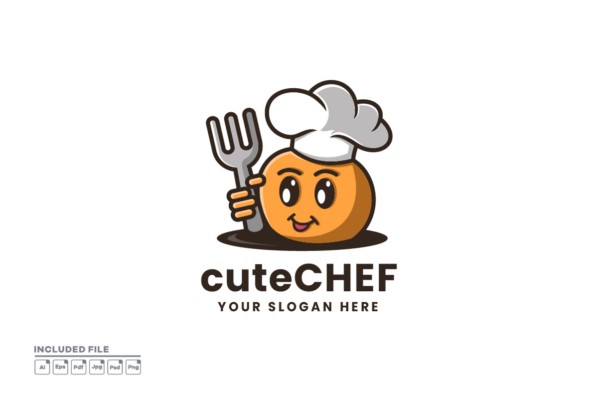 Playful Chef Logo with Fork, a Branding & Logo Template by yuanesei