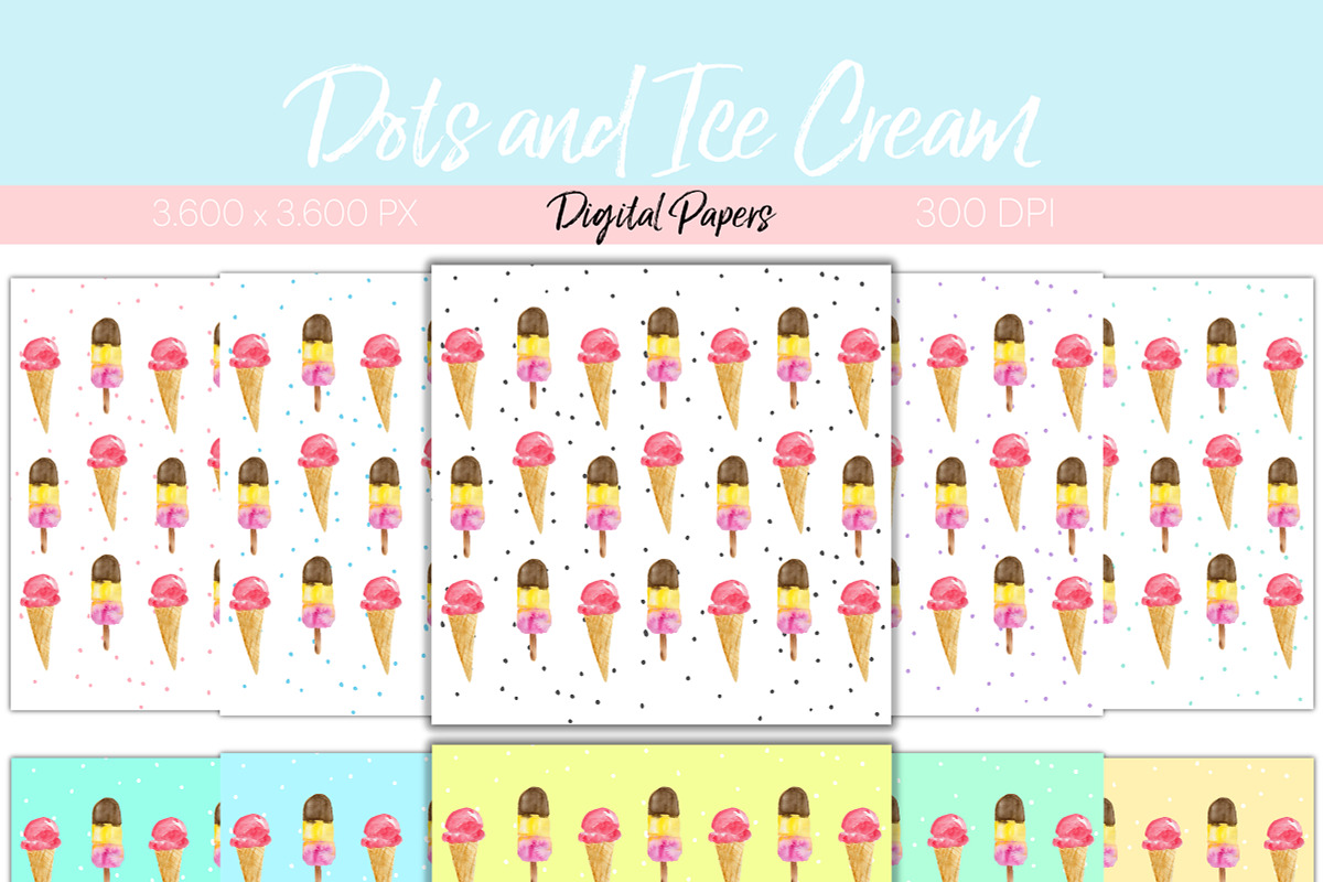 Hand-drawn Watercolor Ice Cream, an Illustration by U + Me Studio (Photo 11 of 14)