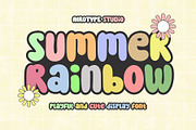 Summer Rainbow - Cute Display Font, a Handwritten Font by Airotype (Thumbnail 1 of 10)