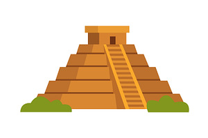 Mayan pyramid temple with stairs, an Object Illustration by GraphiShop