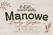 Manowe - Hand Drawn Display Font, a Handwritten Font by Nollev (Thumbnail 1 of 11)