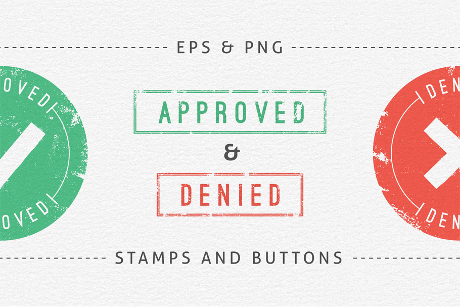 Approved and Denied Stamps, a Graphic by Mera Pixels