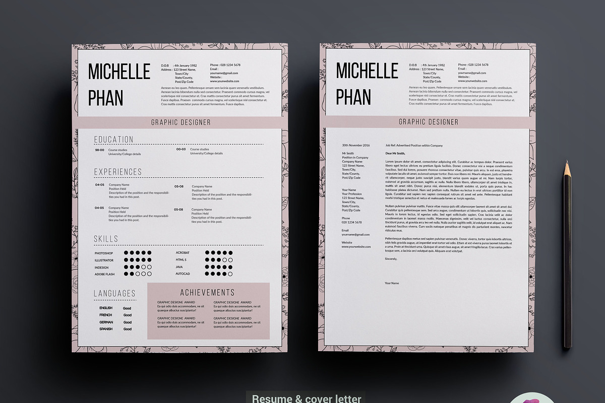 1 page resume template, a Resume Template by Chic templates (Photo 2 of 4)