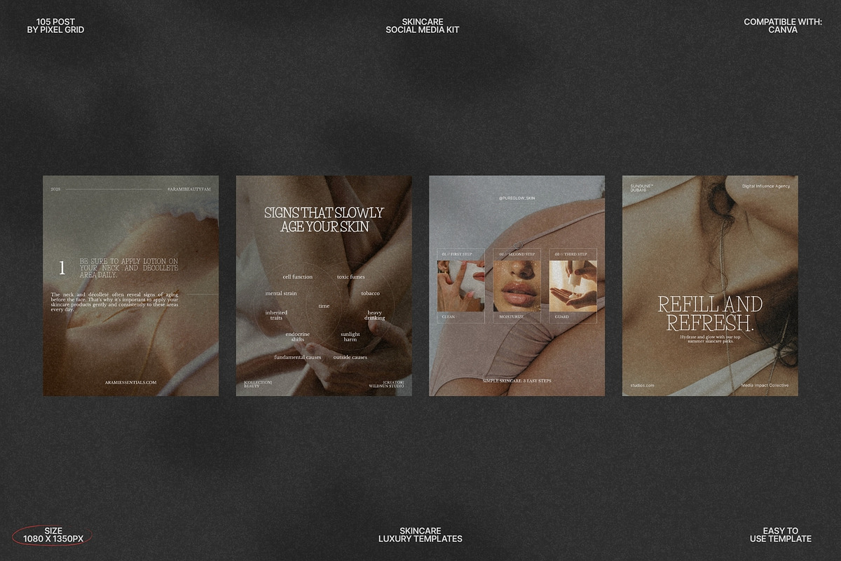 Elegant Skincare Canva Post Kit preview 7