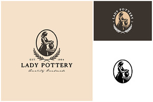 Vintage Lady Pottery Silhouette logo, a Branding & Logo Template by Enola99d