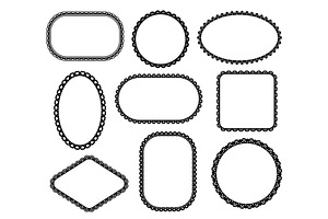 Scallop edge lace frames, a Decorative Illustration by Vector Tradition