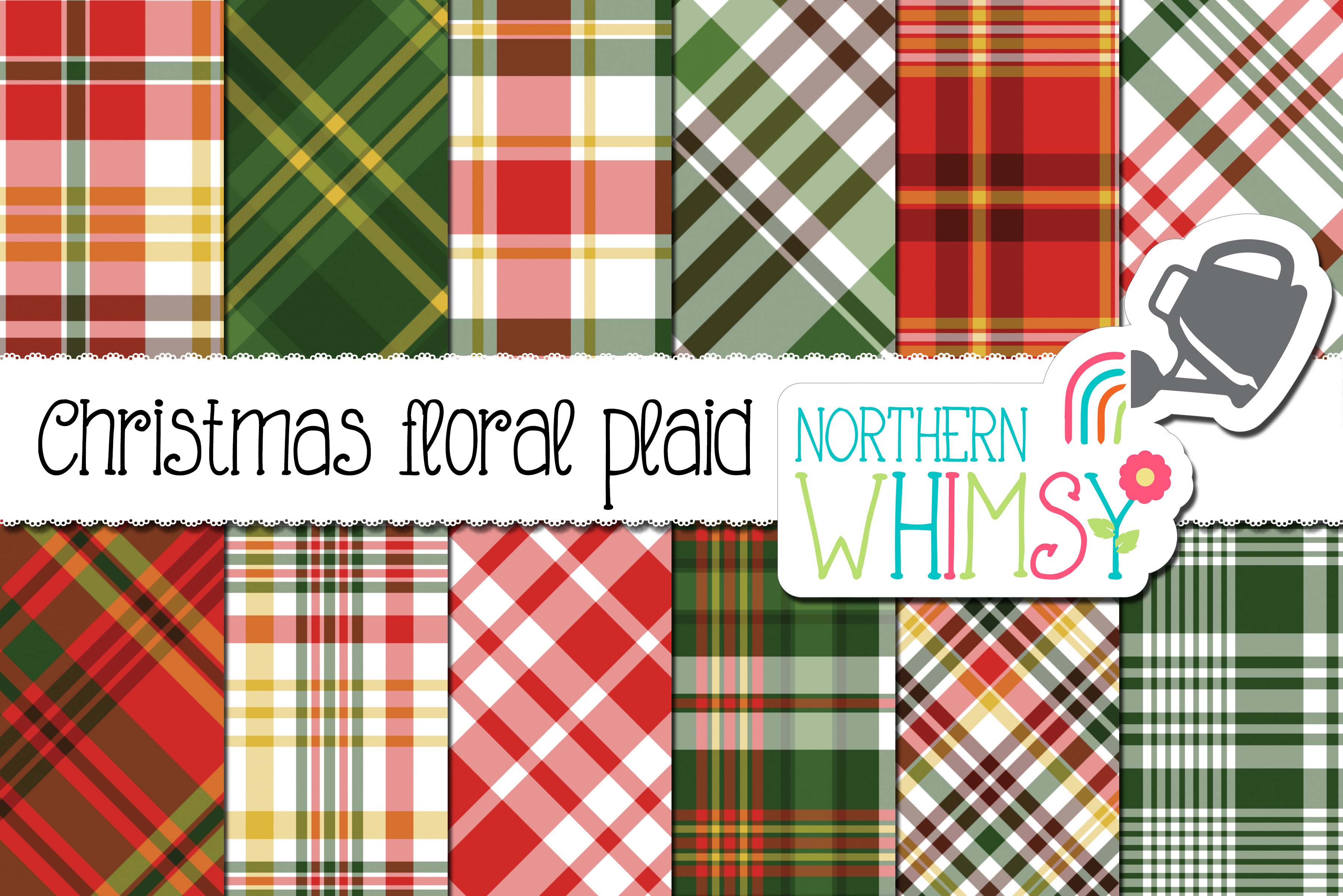 Christmas Plaid Patterns, a Pattern Graphic by Northern Whimsy Design