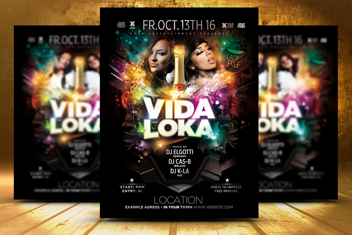VIDA LOKA Poster, a Flyer Template by aigenart (Photo 1 of 4)