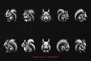 10 Bundle Dark Art Squirrel Animal, an Illustration by Morspective (Thumbnail 6 of 7)