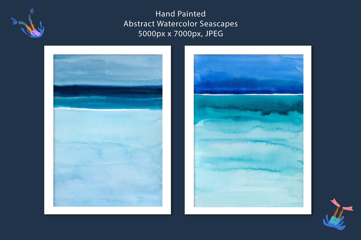 To the Beach, watercolor seascapes, a Wallpaper Graphic by Marmoris.Arts (Photo 4 of 12)