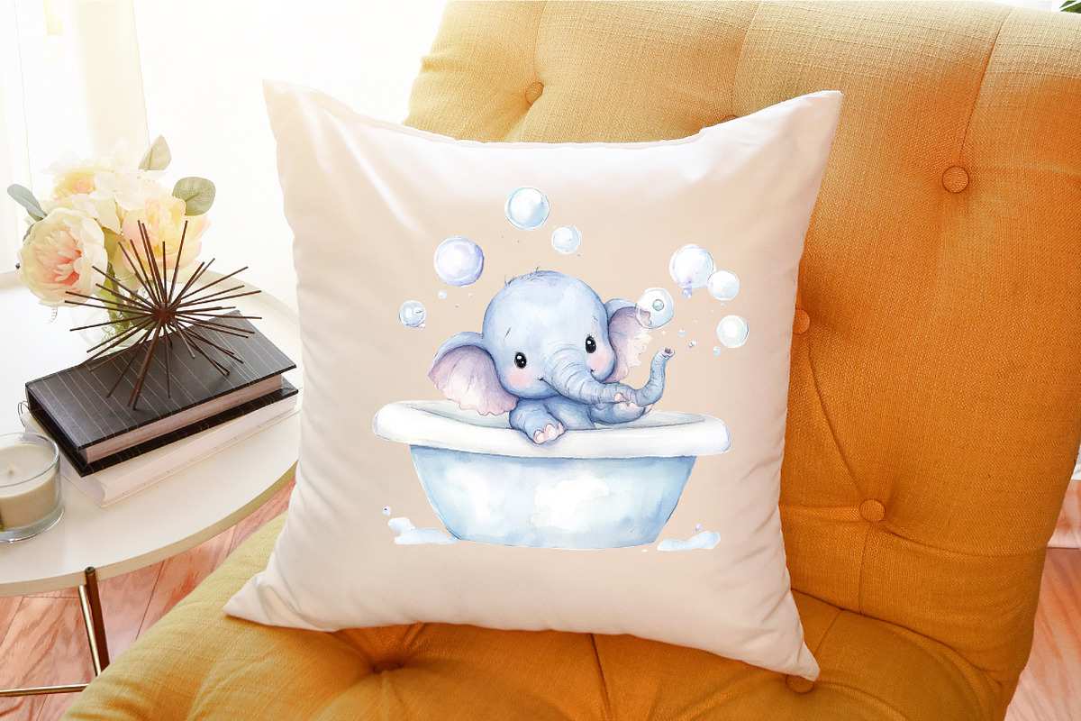 Bath Time Animals  Watercolor Clipar, an Illustration by Sublimation Artist (Photo 6 of 6)