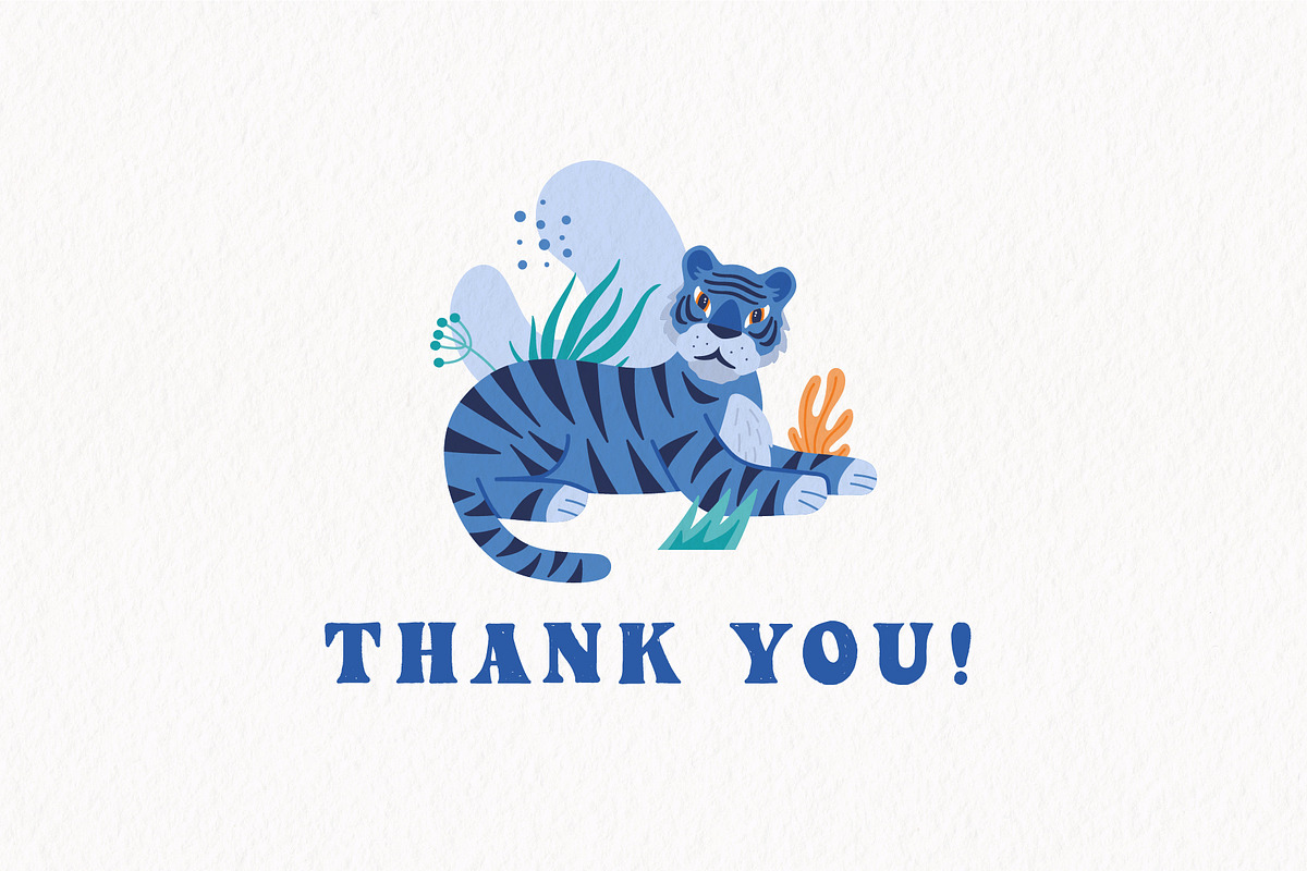 Blue tiger | Vector Collection, an Animal Illustration by katieromanoff_art (Photo 11 of 11)