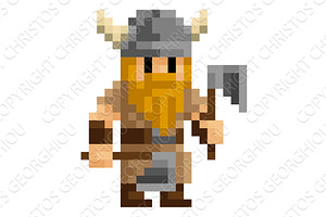 Viking Fantasy Pixel Art Game, a Person Illustration by Christos Georghiou