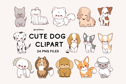 Dog Breed Clipart Set - Swiitery, an Animal Illustration by Iconixar & Friends
