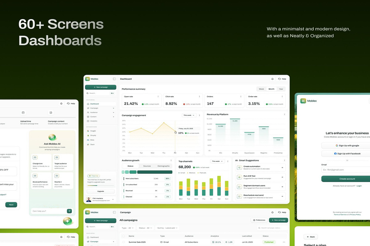 AI Marketing Dashboard UI Kit preview 5