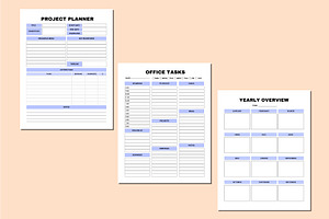 Editable Office Tasks Planner Canva