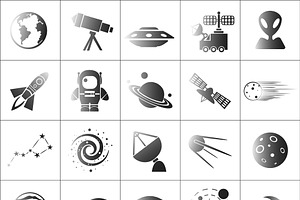 Vector Cosmos Icons - Universe