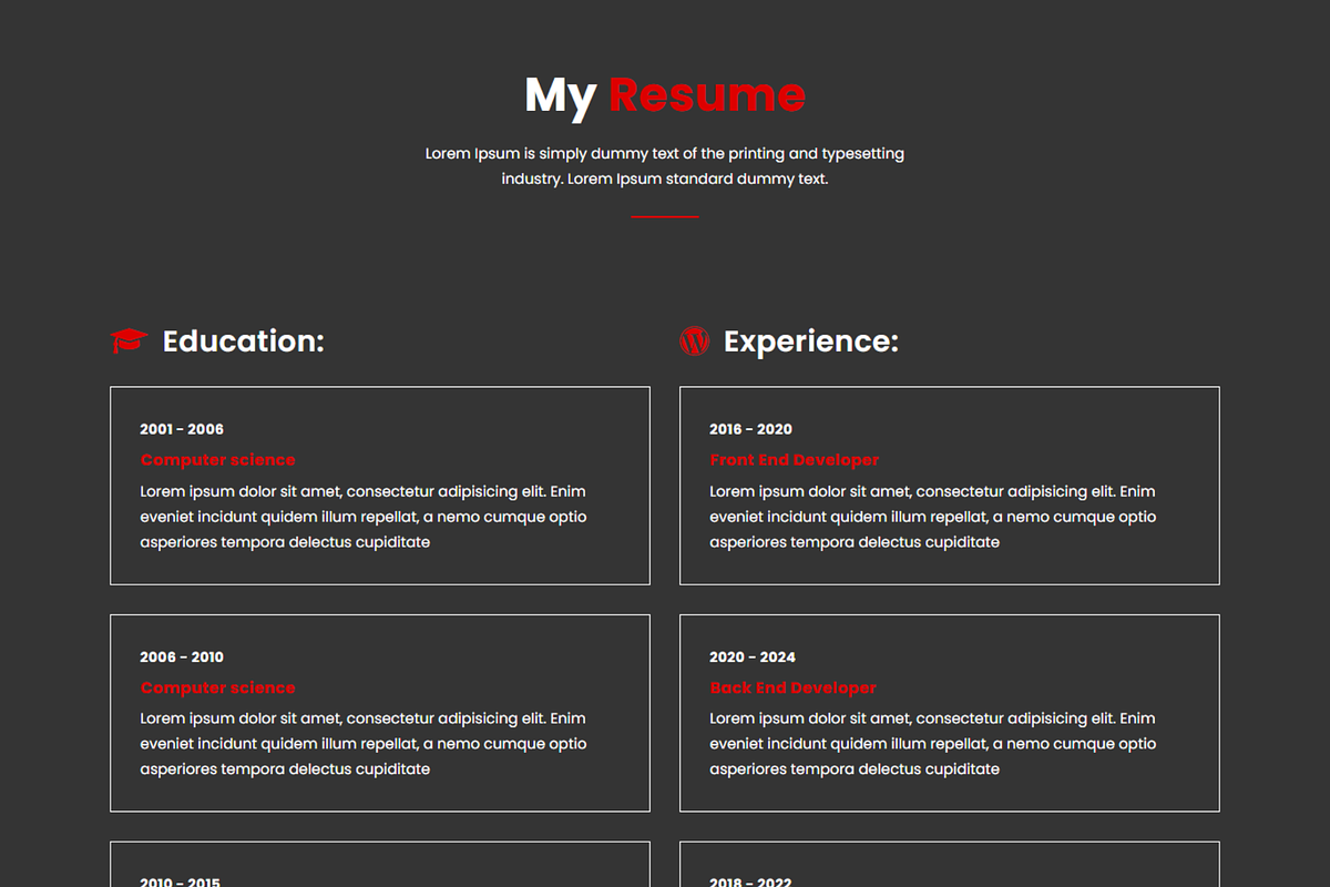 Dark Minimal Personal Branding HTML5, a HTML Template by Themeplaza (Photo 4 of 6)
