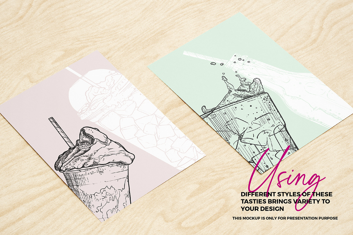 Hand drawn vector drinks, a Food Illustration by MuzaInspires (Photo 8 of 8)