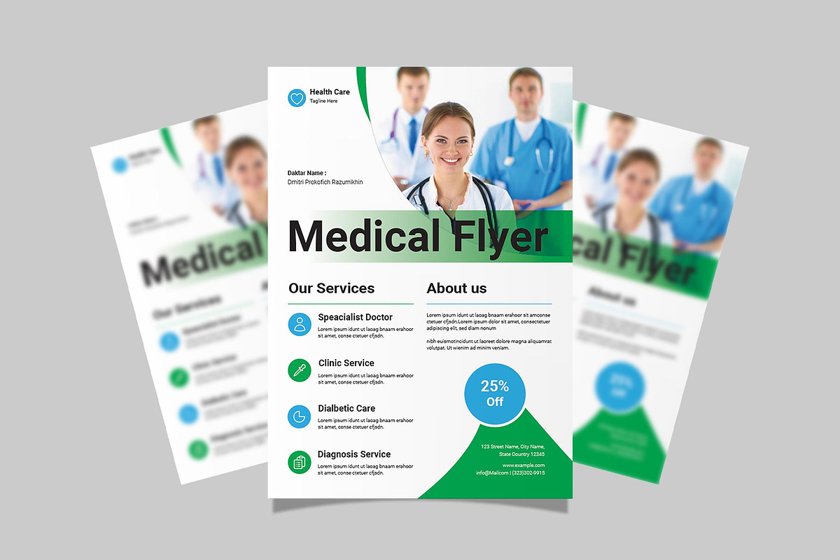 Corporate Medical Flyer Template, a Flyer Template by E-Type (Photo 2 of 3)