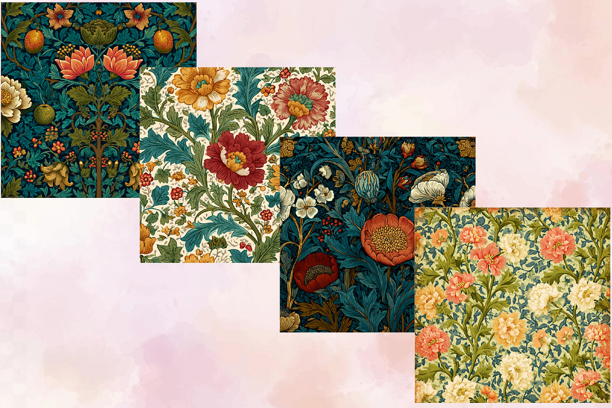 Vintage William Morris Style Floral, a Pattern Graphic by SVGArt (Photo 9 of 9)