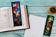 Floral Stained Glass Bookmarks, an Illustration by Watercolor design (Thumbnail 2 of 3)