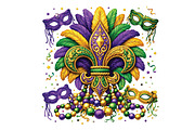 Mardi Gras Png Fleur-de-Lis Yarn Png, an Illustration by DreamPrint404 (Thumbnail 1 of 6)