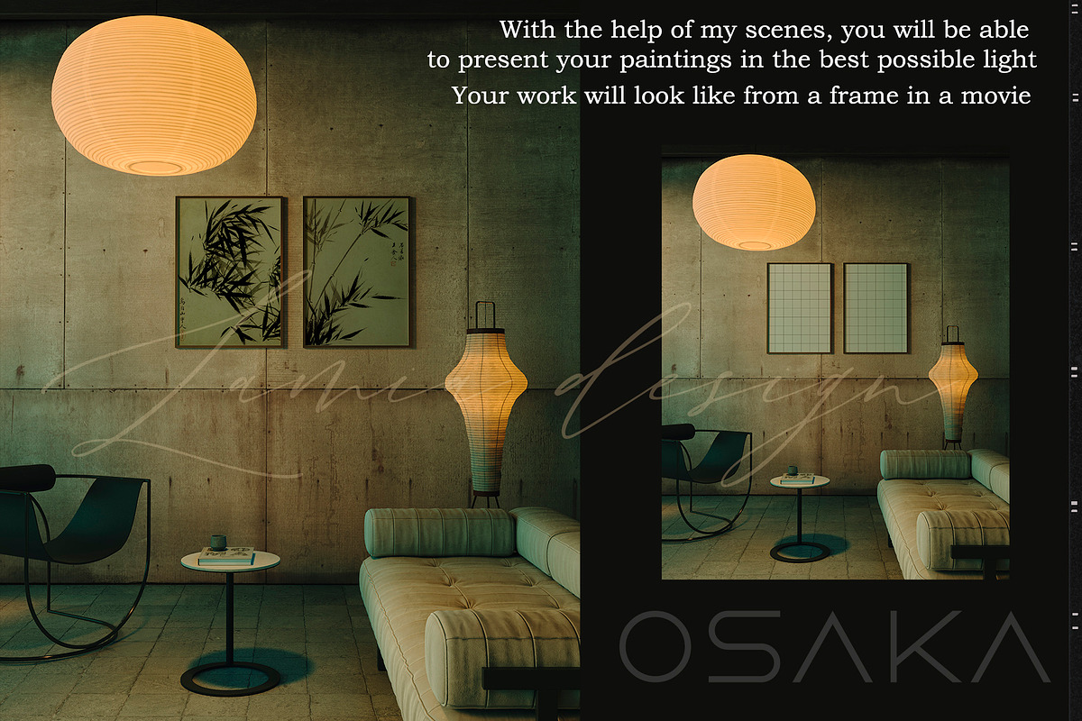 24 Japanese Style Art Mockups Frame, a Household Mockup by LAMIA DESIGN (Photo 4 of 21)