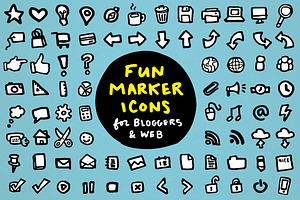 Fun Marker Icons for Blogs &Web, an Icon by Lemonade Pixel