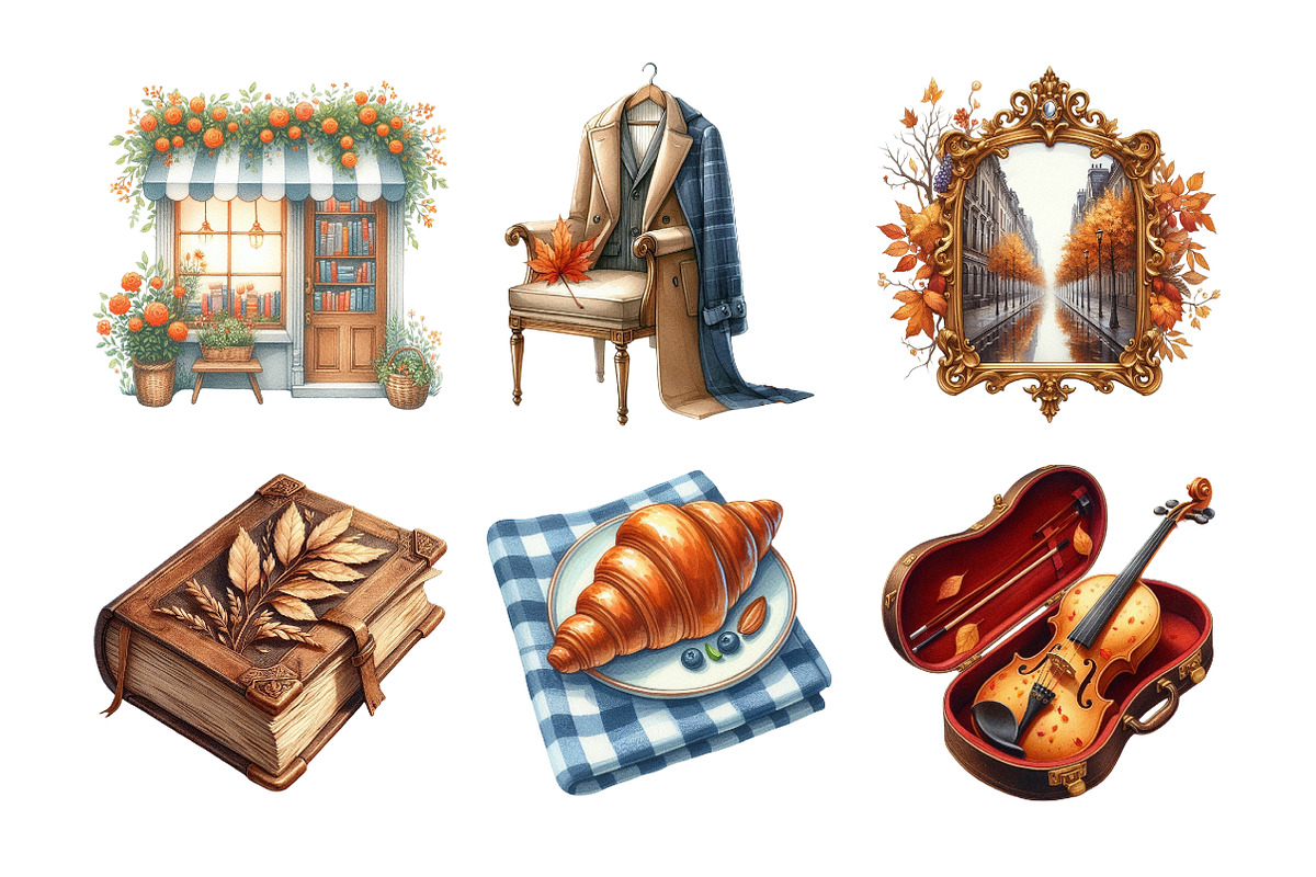 Antique Parisian Fall Clipart, an Illustration by Daily.Designs (Photo 4 of 5)