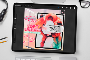 Soft LineArt Brushes for Procreate