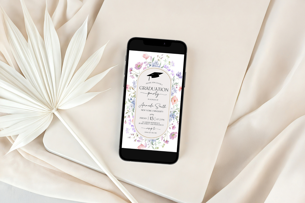 Floral Graduation Evite, an Invitation Template by Digital_Mind (Photo 3 of 3)