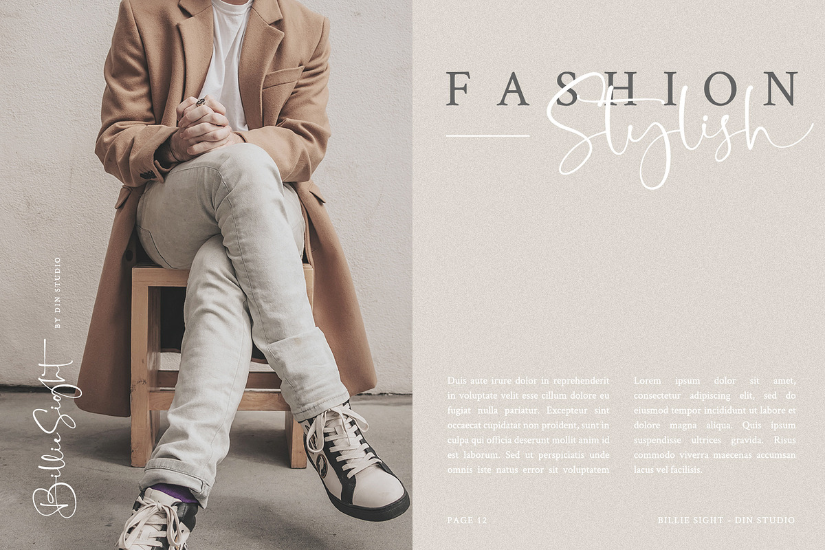 Billie Sight, a Script Font by din-studio.com (Photo 4 of 9)