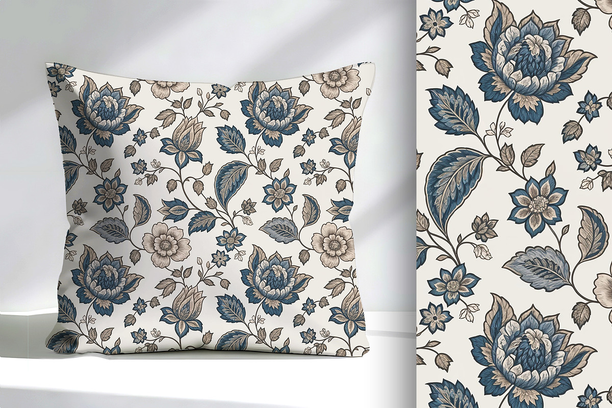Vintage Floral Seamless Repeat, a Pattern Graphic by Sharon Schwalbe (Photo 2 of 4)