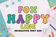Fox Happy & Fox Happy Line Duo Font, a Symbol Font by Fox7 By Rattana (Thumbnail 1 of 8)