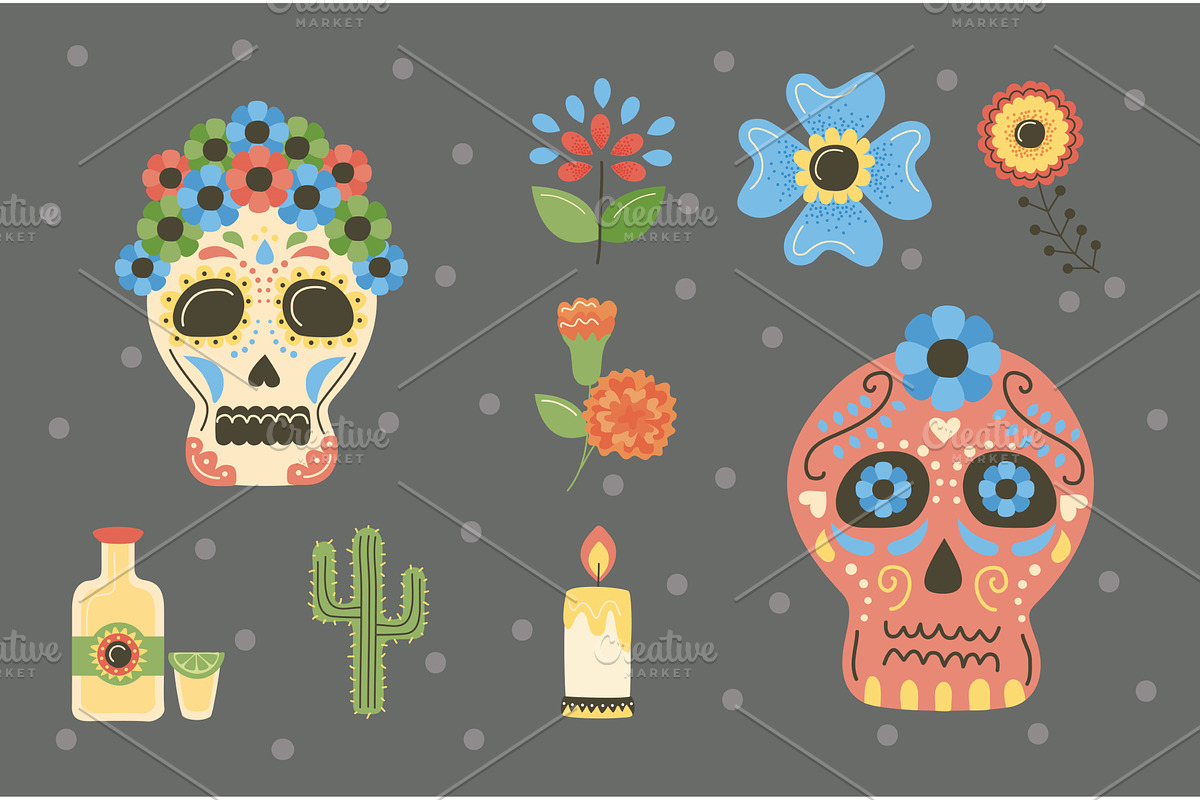 mexican day of dead, an Illustration by studiogstock