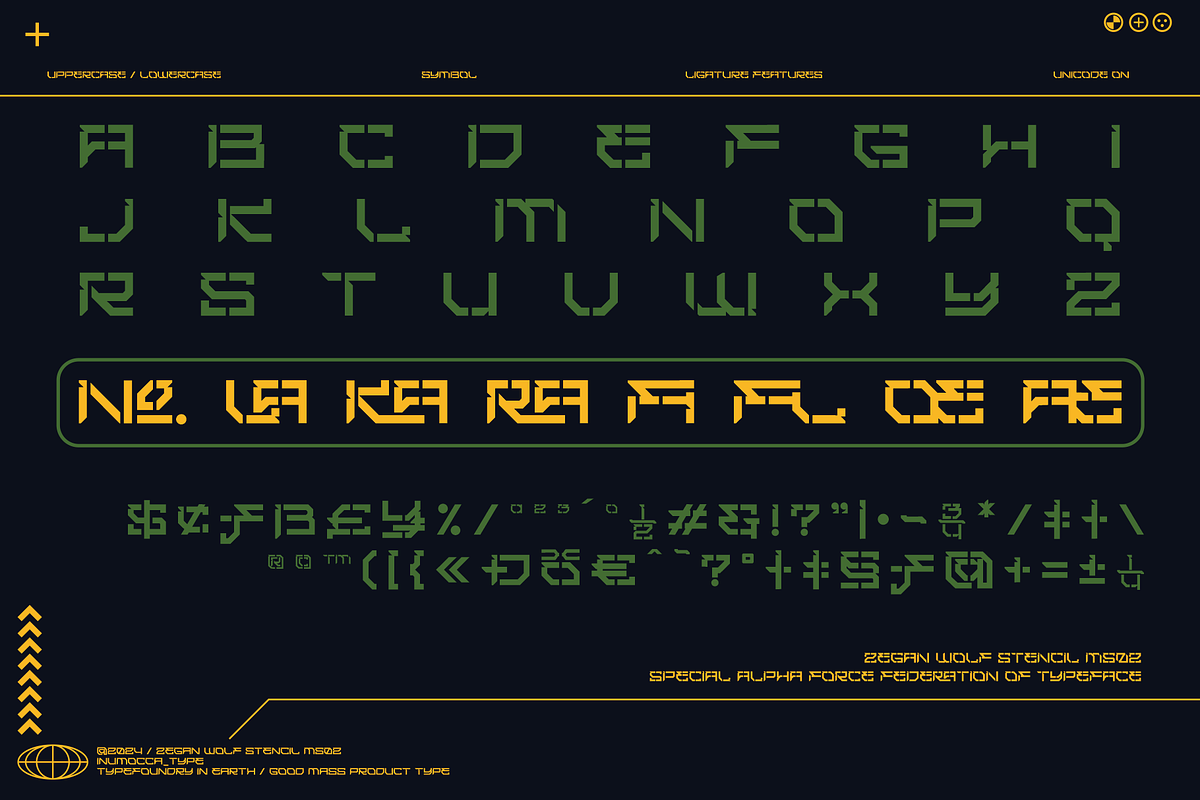 Z.W Stencil, a Sans Serif Font by inumocca_type (Photo 10 of 13)