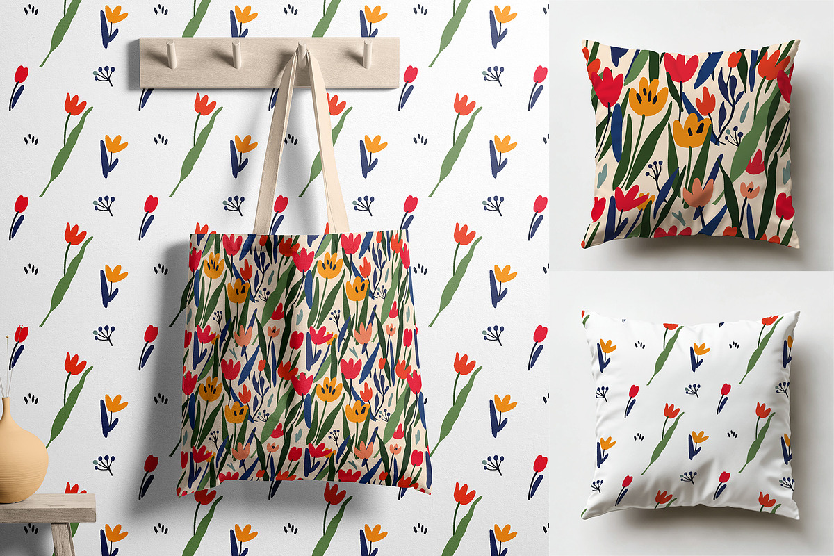 Bold Tulip Meadow Pattern Collection, a Pattern Graphic by Asya Melkonyan Patterns (Photo 14 of 16)