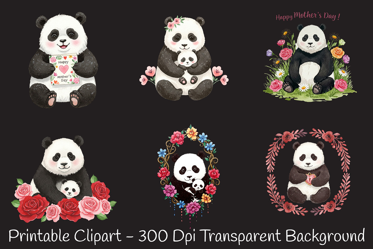 Mother's Day Panda Sublimation Png, an Illustration by RobertsArt (Photo 4 of 7)