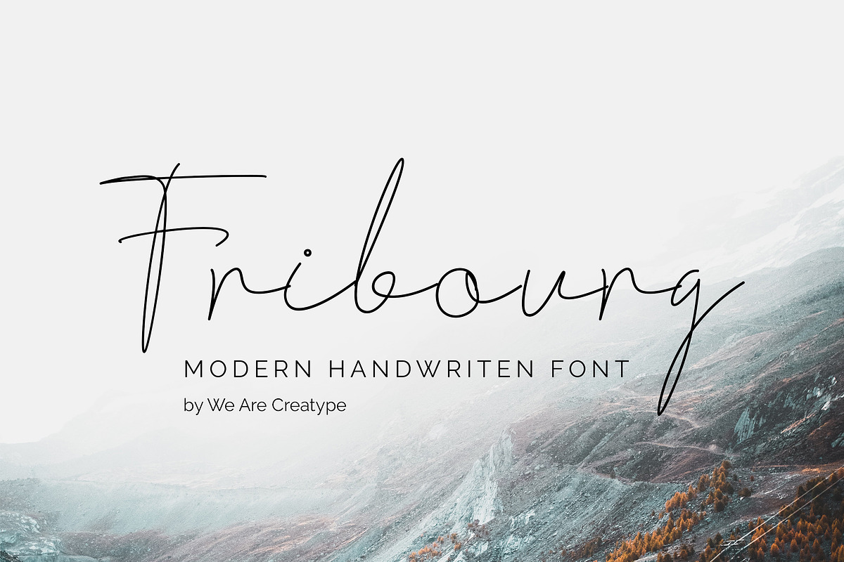 Fribourg Modern Handwritten Font, a Script Font by Helotype (Photo 1 of 8)