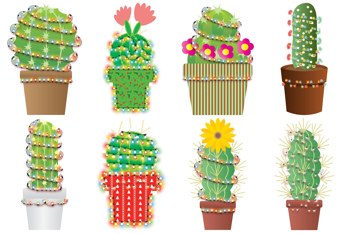 Christmas Cactus AI EPS PNG, an Illustration by FrankiesDaughtersDesign (Photo 5 of 11)
