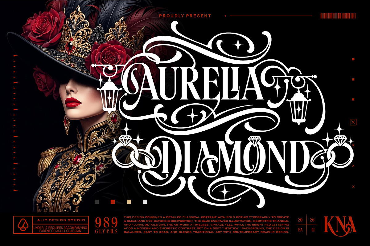 Aurelia Diamond Typeface, a Serif Font by alit design (Photo 1 of 20)